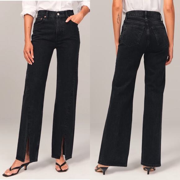 Abercrombie & Fitch Denim - Abercrombie & Fitch Jeans Womens 27 Extra Short Black 90s Relaxed Curve Love New